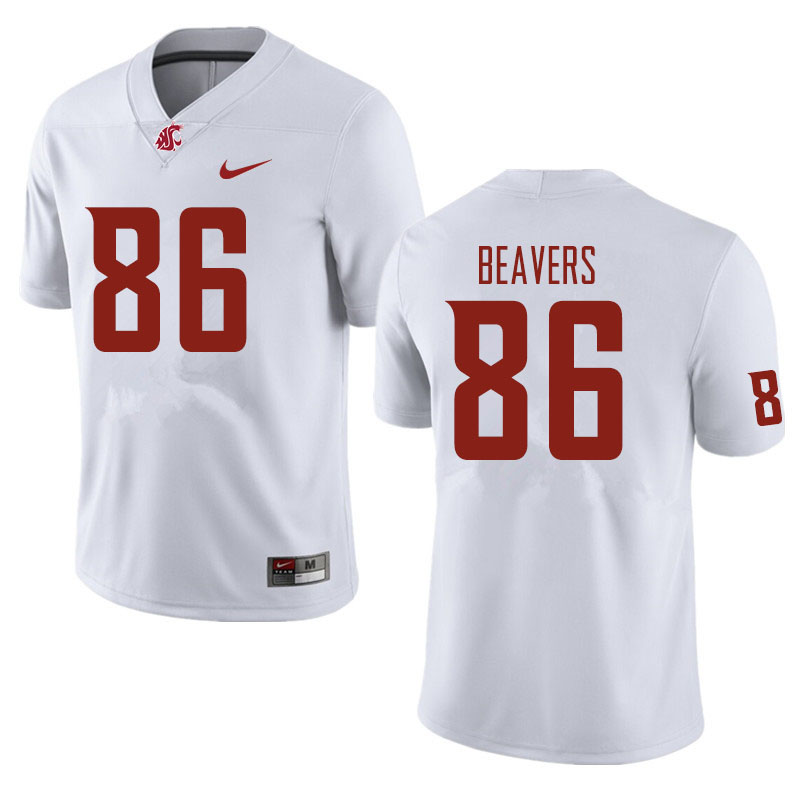 Men #86 Konner Beavers Washington State Cougars Football Jerseys Sale-White